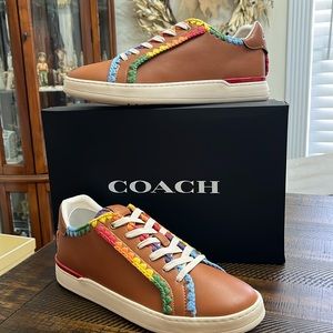 Coach Pride Leather lowline trim sneakers NIB